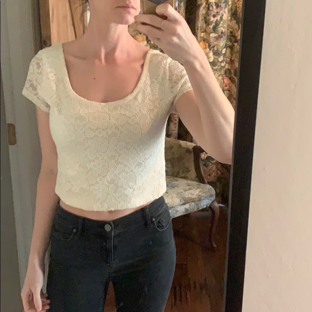 Lacey White Crop Top